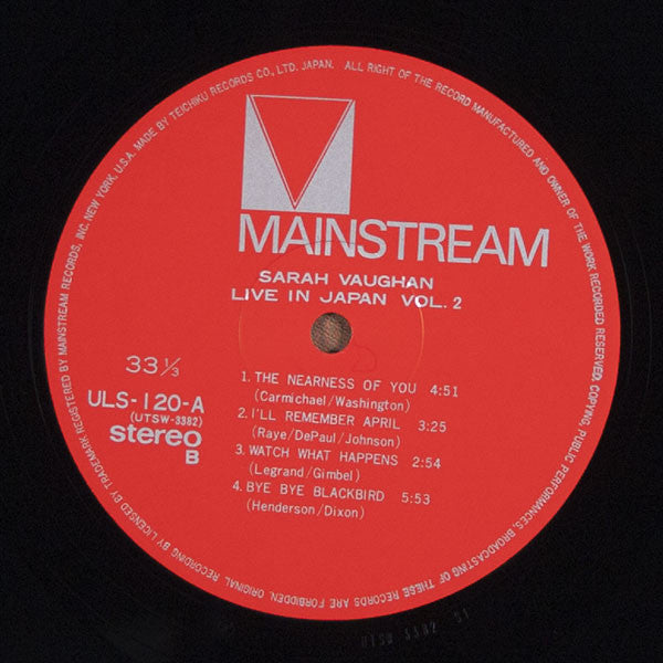 Sarah Vaughan - Live In Japan (Vinyl, LP, Stereo)