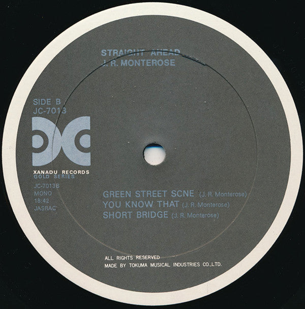 JR Monterose - Straight Ahead (Vinyl, LP, Reissue, Mono) Very Good Plus (VG+) / Very Good Plus (VG+)