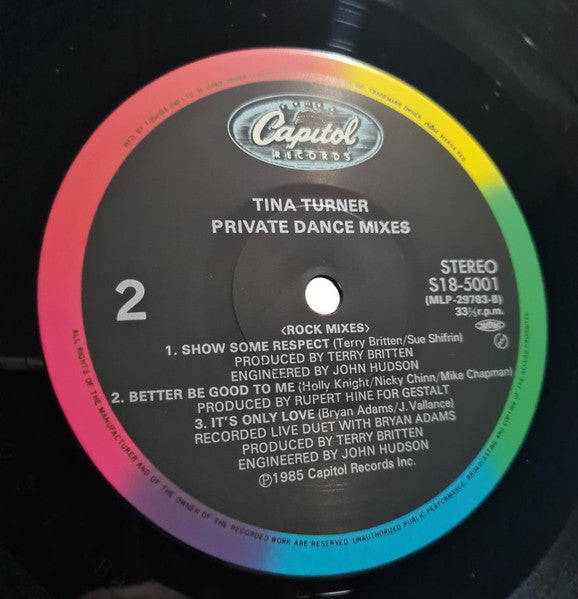 Tina Turner - Private Dance Mixes (Vinyl, LP, Compilation, Mixed, Stereo) Very Good Plus (VG+) / Very Good Plus (VG+)