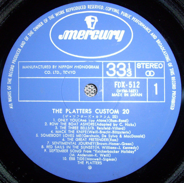 The Platters - Custom 20 (Vinyl, LP, Compilation) Very Good (VG) / Very Good (VG)