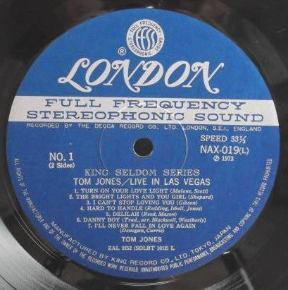 Tom Jones - Live In Las Vegas (Vinyl, LP, Stereo) Very Good Plus (VG+) / Very Good (VG)