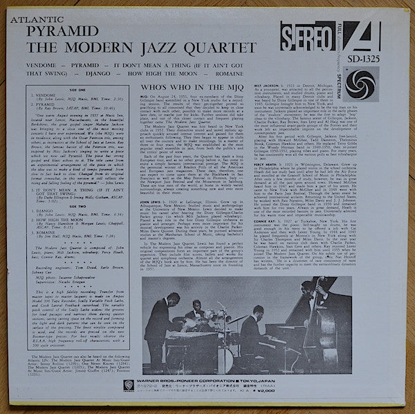 The Modern Jazz Quartet - Pyramid (Vinyl, LP, Album, Reissue, Stereo)