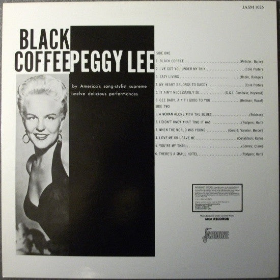 Peggy Lee - Black Coffee (Vinyl, LP, Album, Mono, Reissue)