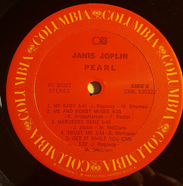 Janis Joplin - Pearl (Vinyl, LP, Album, Stereo) Very Good (VG) / Very Good (VG)