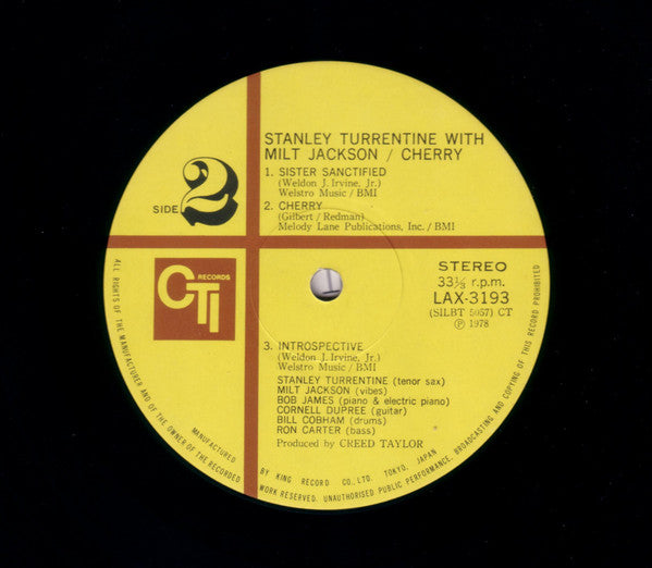 Stanley Turrentine - Cherry (Vinyl, LP, Album, Stereo) Very Good (VG) / Very Good (VG)