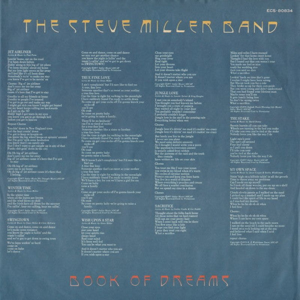 Steve Miller Band - Book Of Dreams (Vinyl, LP, Album, Stereo)