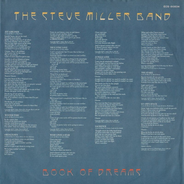 Steve Miller Band - Book Of Dreams (Vinyl, LP, Album) Very Good Plus (VG+) / Very Good Plus (VG+)