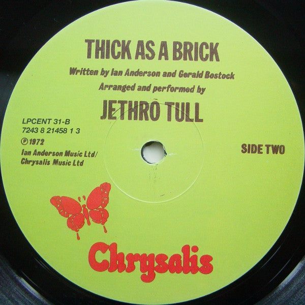 Jethro Tull - Thick As A Brick (Vinyl, LP, Album, Reissue) Very Good Plus (VG+) / Very Good Plus (VG+)