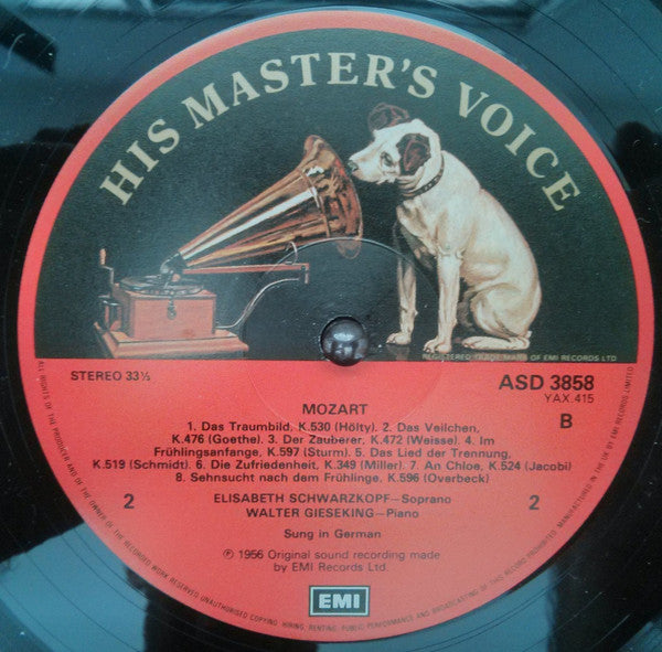 Wolfgang Amadeus Mozart - Mozart Song Recital (Vinyl, LP, Album, Reissue, Stereo) Very Good Plus (VG+) / Very Good Plus (VG+)