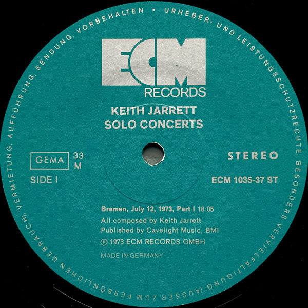 Keith Jarrett - Solo Concerts: Bremen / Lausanne (3xVinyl, Box Set, LP, Album, Stereo) Near Mint (NM or M-) / Near Mint (NM or M-)