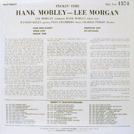 Hank Mobley - Peckin' Time (Vinyl, LP, Album, Mono, Reissue) Near Mint (NM or M-) / Near Mint (NM or M-)