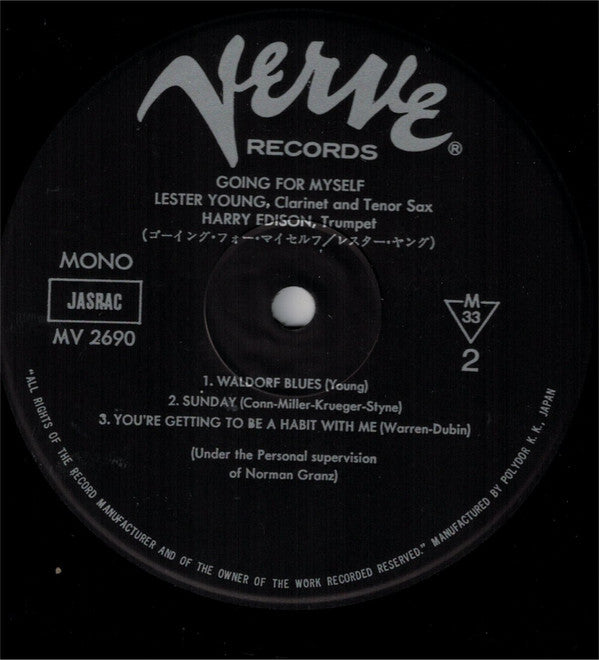 Harry Edison - Going For Myself... (Vinyl, LP, Album, Reissue, Mono) Very Good (VG) / Very Good Plus (VG+)