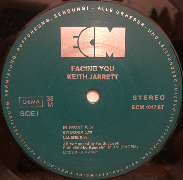 Keith Jarrett - Facing You (Vinyl, LP, Album, Reissue, Stereo) Very Good Plus (VG+) / Very Good Plus (VG+)