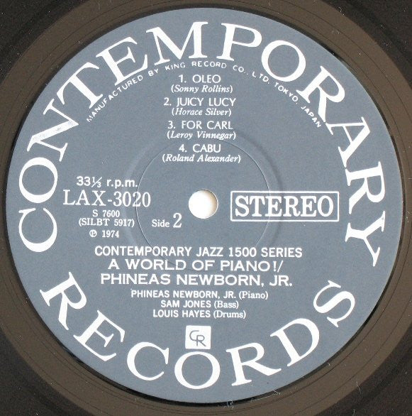 Phineas Newborn Jr. - A World Of Piano! (Vinyl, LP, Album, Reissue, Stereo) Very Good Plus (VG+) / Very Good Plus (VG+)