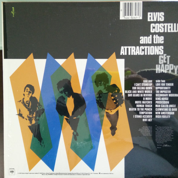 Elvis Costello & The Attractions - Get Happy! (Vinyl, LP, Album, Reissue, Stereo) Very Good (VG) / Very Good (VG)