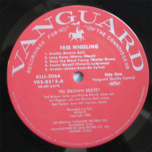 The Ted Brown Sextet - Free Wheeling (Vinyl, LP, Album, Reissue, Mono) Very Good Plus (VG+) / Very Good (VG)