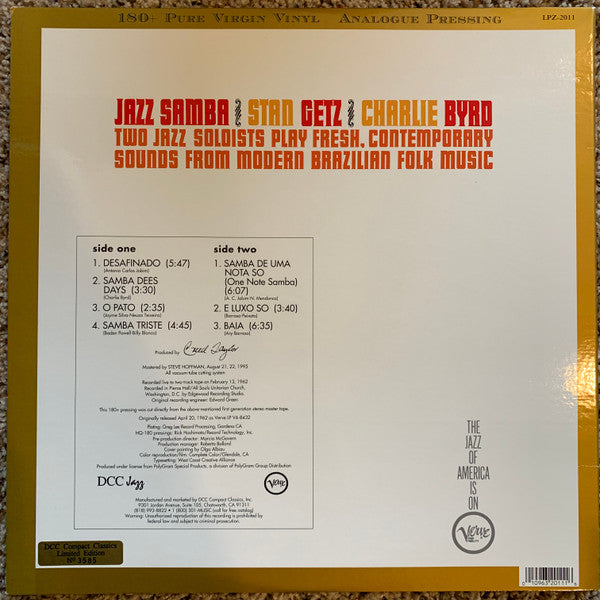 Stan Getz - Jazz Samba (Vinyl, LP, Album, Limited Edition, Numbered, Reissue, Remastered, Stereo) Mint (M) / Mint (M)
