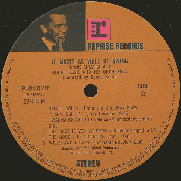 Frank Sinatra - It Might As Well Be Swing (Vinyl, LP, Reissue, Stereo) Very Good Plus (VG+) / Very Good (VG)