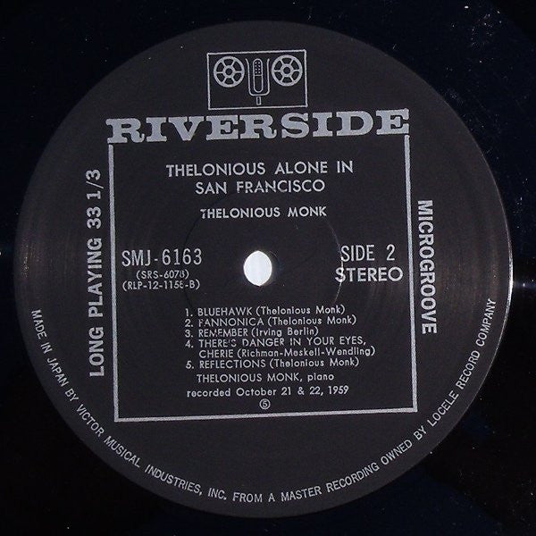 Thelonious Monk - Thelonious Alone In San Francisco (Vinyl, LP, Album, Reissue, Stereo) Very Good (VG) / Good Plus (G+)