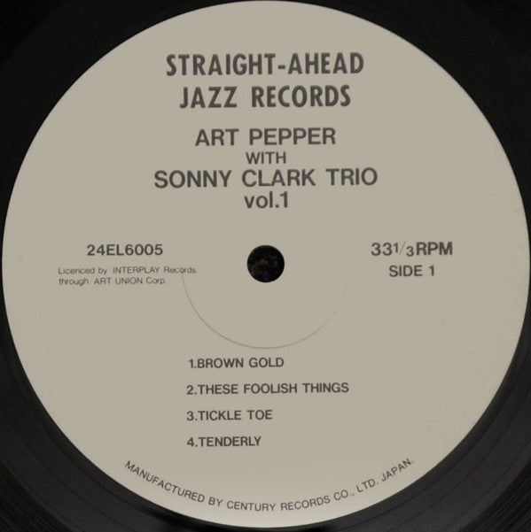 Art Pepper - Art Pepper With Sonny Clark Trio Vol. 1 (Vinyl, LP, Album, Reissue, Mono) Near Mint (NM or M-) / Near Mint (NM or M-)