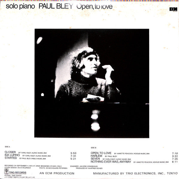 Paul Bley - Open, To Love (Vinyl, LP, Album) Near Mint (NM or M-) / Very Good Plus (VG+)