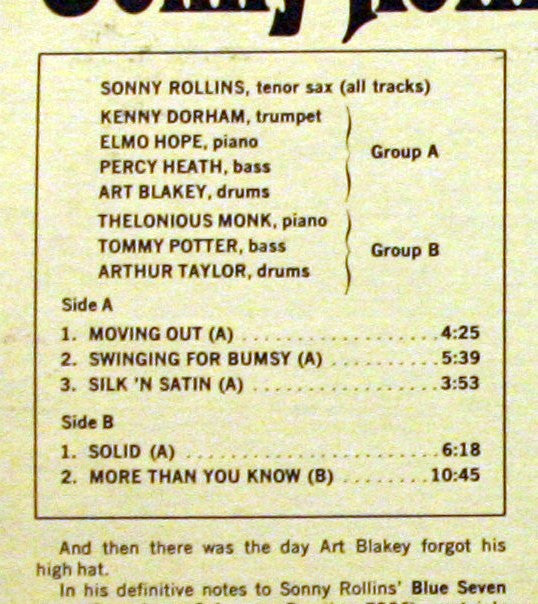 Sonny Rollins - Jazz Classics (Vinyl, LP, Album, Reissue, Remastered, Stereo) Very Good (VG) / Very Good (VG)