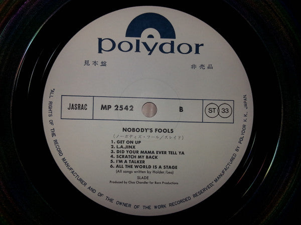 Slade - Nobody's Fools (Vinyl, LP, Album, Promo) Good Plus (G+) / Very Good (VG)