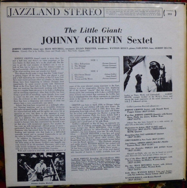 Johnny Griffin - The Little Giant (Vinyl, LP, Album, Reissue, Stereo) Good Plus (G+) / Very Good (VG)