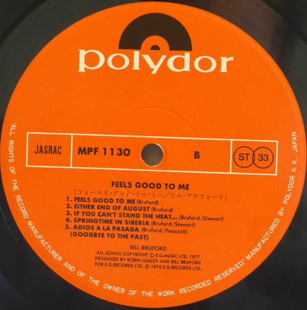 Bruford - Feels Good To Me (Vinyl, LP, Album)