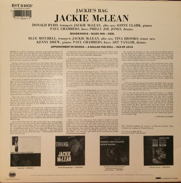 Jackie McLean - Jackie's Bag (Vinyl, LP, Album, Reissue, Remastered, Stereo) Very Good (VG) / Very Good Plus (VG+)
