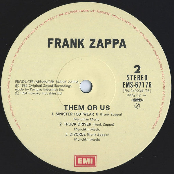 Frank Zappa - Them Or Us (2xVinyl, LP, Album) Very Good Plus (VG+) / Very Good Plus (VG+)