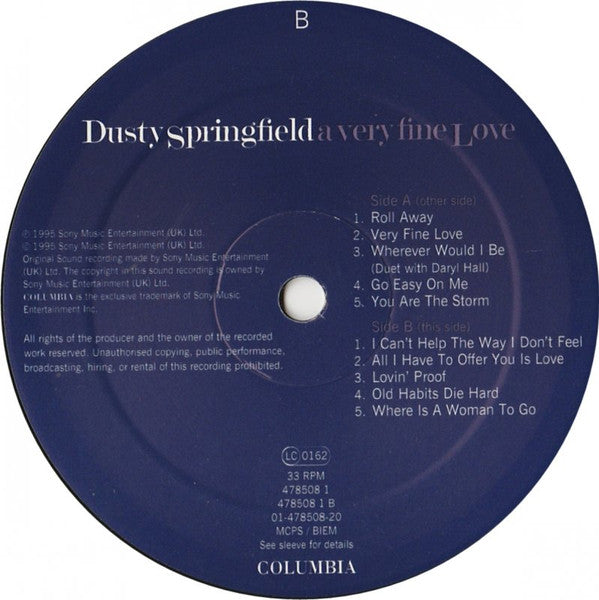 Dusty Springfield - A Very Fine Love (Vinyl, LP, Album) Good Plus (G+) / Good Plus (G+)
