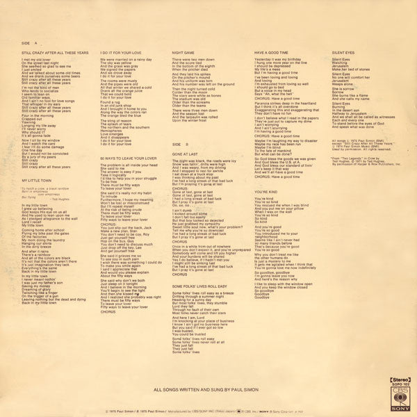 Paul Simon - Still Crazy After All These Years (Vinyl, LP, Album)