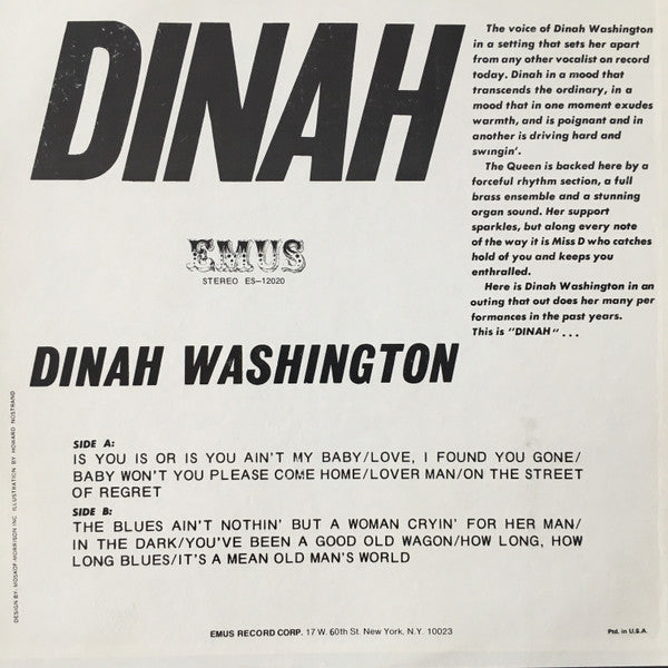 Dinah Washington - Dinah (Vinyl, LP) Very Good (VG) / Very Good (VG)