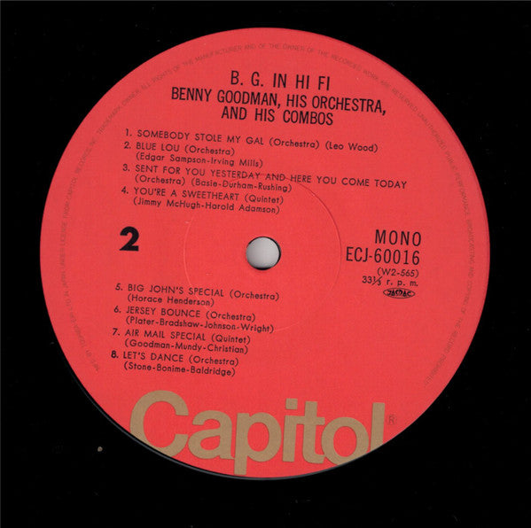 Benny Goodman - B.G. In Hi Fi (Vinyl, LP, Album, Reissue, Mono) Near Mint (NM or M-) / Very Good (VG)