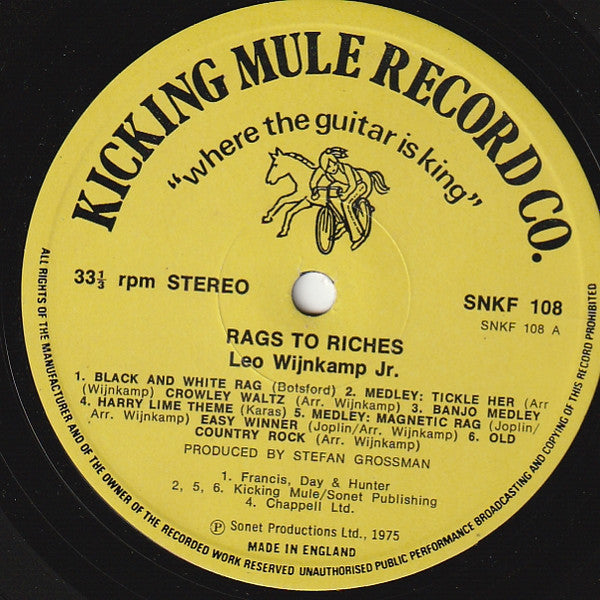 Leo Wijnkamp Jr. - Rags To Riches (Vinyl, LP, Album) Very Good Plus (VG+) / Very Good Plus (VG+)