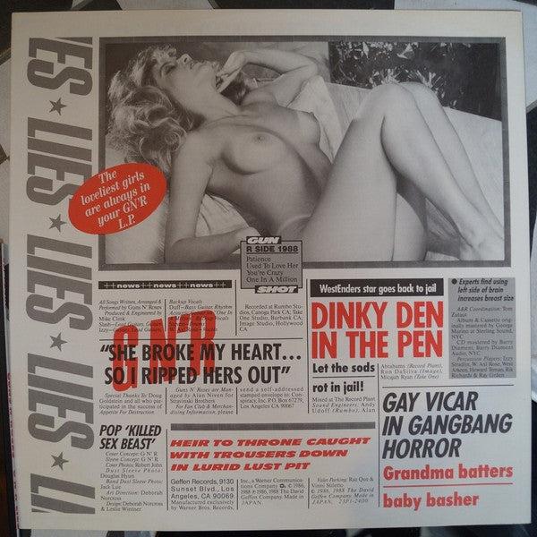 Guns N' Roses - GN' R Lies (Vinyl, LP, Album) Near Mint (NM or M-) / Near Mint (NM or M-)