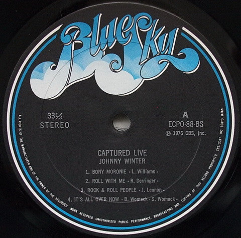 Johnny Winter - Captured Live! (Vinyl, LP, Album) Very Good Plus (VG+) / Very Good (VG)