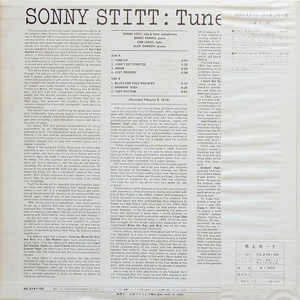 Sonny Stitt - Tune-Up! (Vinyl, LP, Album)