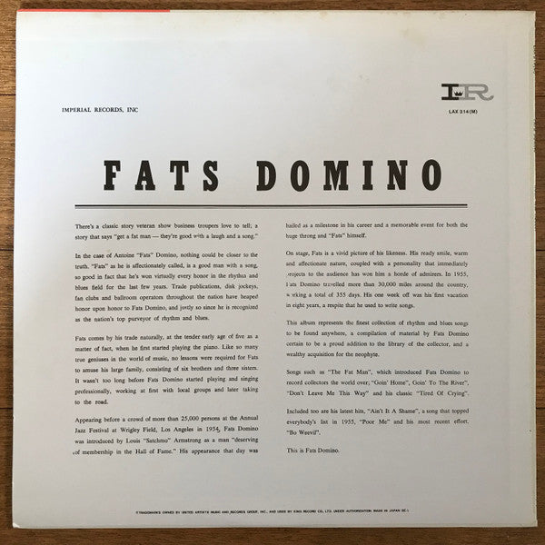 Fats Domino - Rock And Rollin' With Fats Domino (Vinyl, LP, Reissue, Mono) Very Good Plus (VG+) / Very Good (VG)