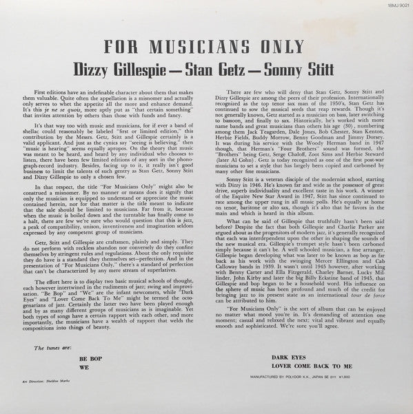 Stan Getz - For Musicians Only (Vinyl, LP, Album, Limited Edition, ...