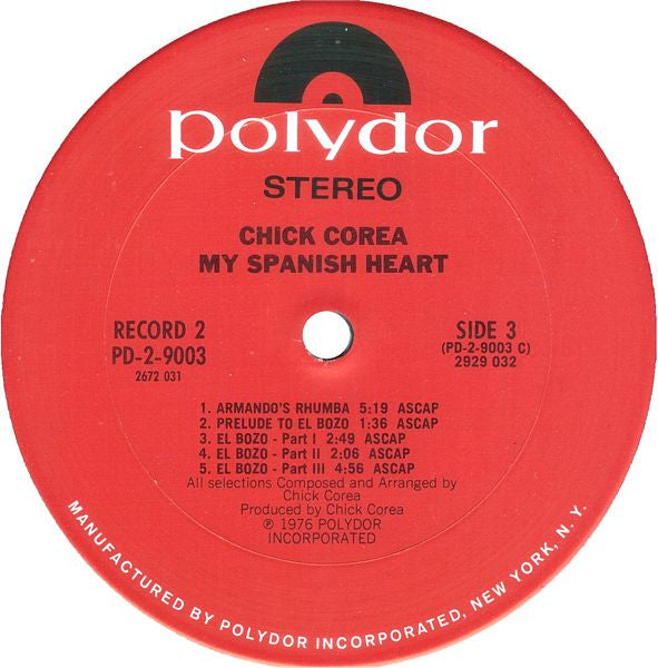 Chick Corea - My Spanish Heart (Vinyl, LP, Album, Stereo)