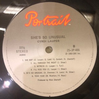Cyndi Lauper - She's So Unusual = NY Danceteria (Vinyl, LP, Album, Stereo) Very Good Plus (VG+) / Very Good Plus (VG+)