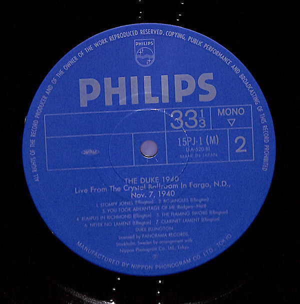 Duke Ellington - At Fargo 1940 Live (Vinyl, LP, Album, Mono)