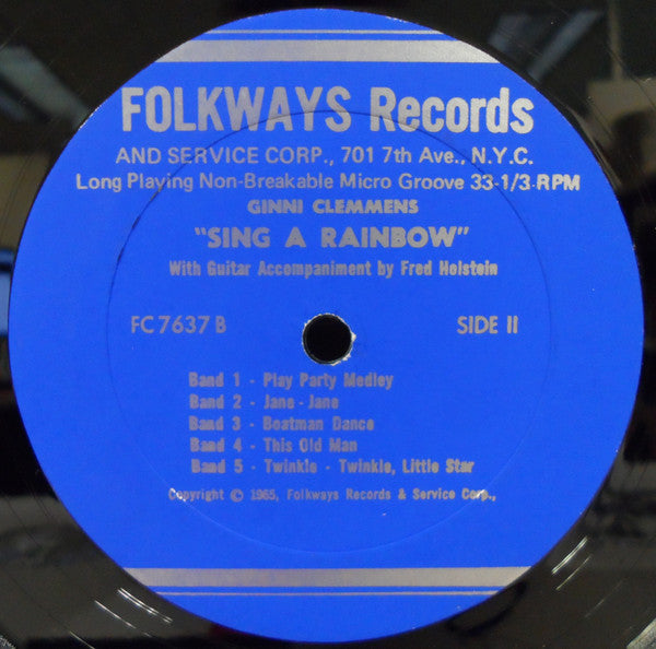 Ginni Clemmens - Sing A Rainbow And Other Children's Songs (Vinyl, LP, Album) Very Good (VG) / Very Good (VG)