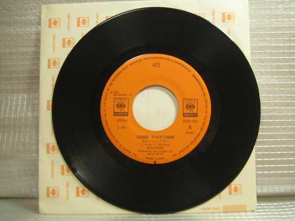 Aerosmith - カム・トゥゲザー = Come Together (Vinyl, 7", 45 RPM, Single) Very Good Plus (VG+) / Very Good Plus (VG+)