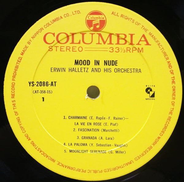 Orchester Erwin Halletz - Mood In Nude = ムード・イン・ヌード (Vinyl, LP, Album, Stereo) Good Plus (G+) / Good (G)