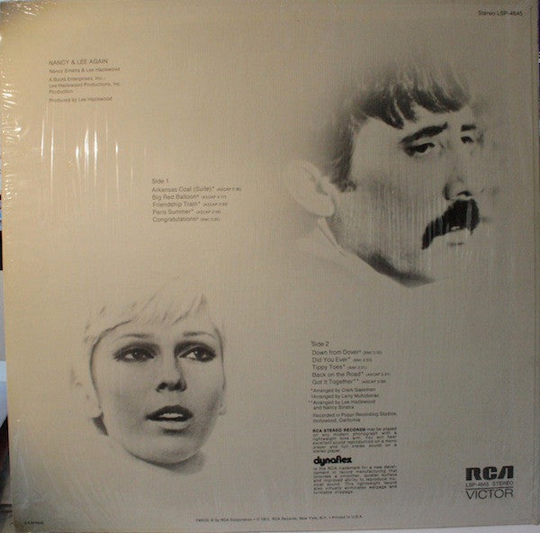 Nancy Sinatra & Lee Hazlewood - Nancy & Lee Again (Vinyl, LP, Album, Stereo) Very Good (VG) / Good Plus (G+)