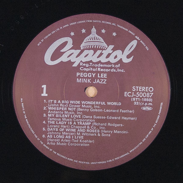 Peggy Lee - Mink Jazz (Vinyl, LP, Album, Stereo) Very Good Plus (VG+) / Very Good (VG)