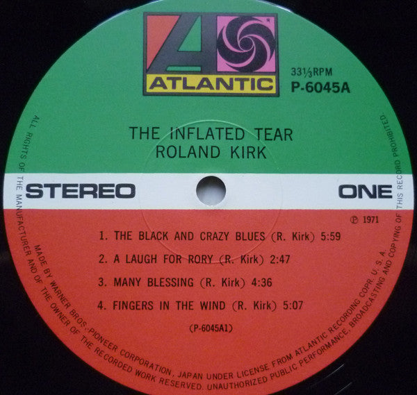 Roland Kirk - The Inflated Tear (Vinyl, LP, Album) Very Good Plus (VG+) / Very Good (VG)